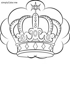 Coloring page crown, bold and easy Coloring page crown