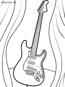 Coloring page guitar
