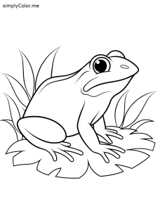 Coloring page of a frog