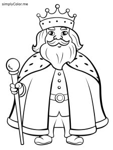 Coloring page of a king, bold and easy Coloring page of a king
