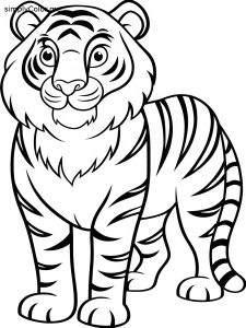 Coloring page of a tiger