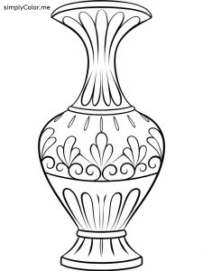Coloring page of a vase, bold and easy Coloring page of a vase