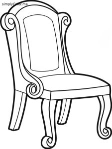 Coloring page of chair, bold and easy Coloring page of chair