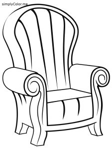 Coloring page of chair, bold and easy Coloring page of chair