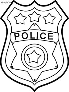 Coloring page police badge