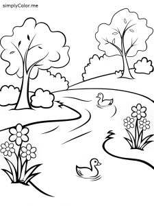 Coloring page river