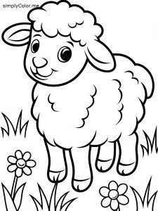 Coloring page sheep, bold and easy Coloring page sheep