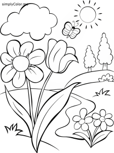 Coloring page spring