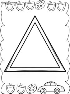 Coloring page triangle, bold and easy Coloring page triangle
