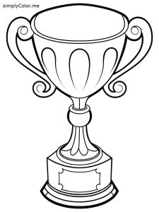 Coloring page trophy, bold and easy Coloring page trophy