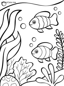 Coloring page under the sea