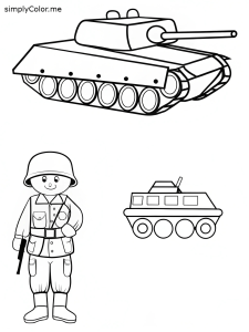 Coloring pages army, bold and easy Coloring pages army