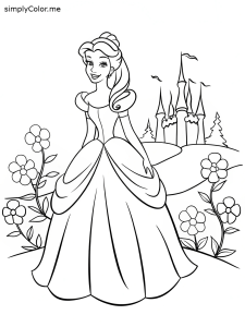 Coloring pages disney princess belle