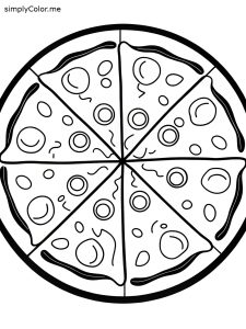 Coloring pages of a pizza