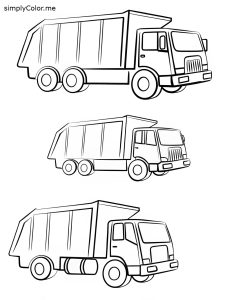 Coloring pages of garbage trucks