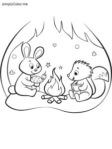 Cozy friends coloring pages, bold and easy Cozy friends coloring pages