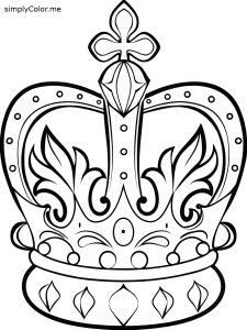 Crown coloring page, bold and easy Crown coloring page