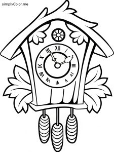 Cuckoo clock coloring page