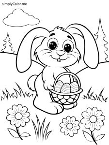 Cute easter coloring page