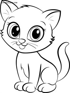 Cute kitty coloring pages