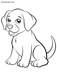Cute puppy labrador puppy coloring dog coloring pages labrador