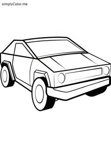 Cybertruck coloring page, bold and easy Cybertruck coloring page