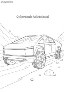 Tesla Cybertruck coloring page
