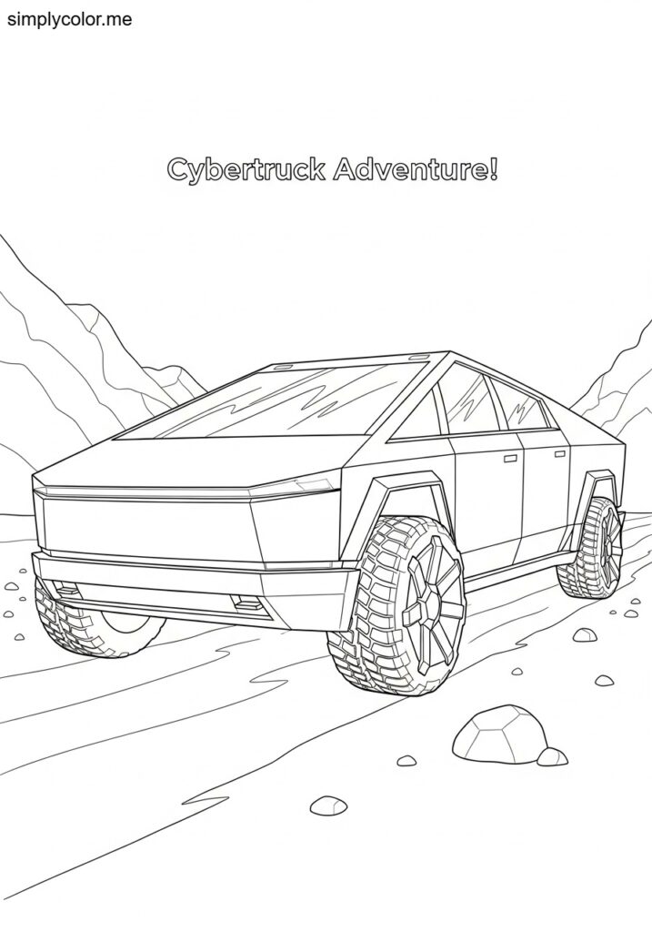 Tesla Cybertruck coloring page