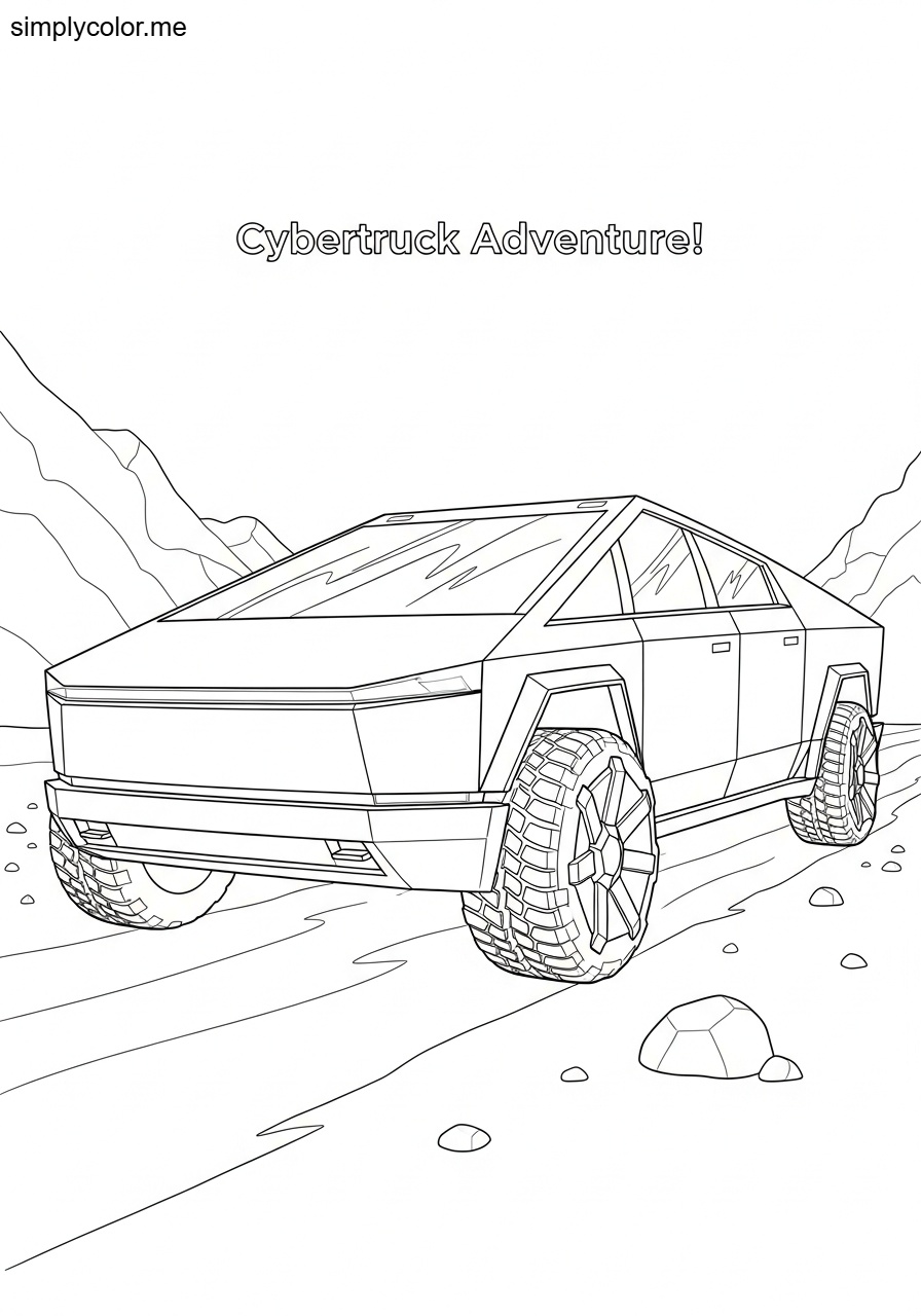 Tesla Cybertruck coloring page