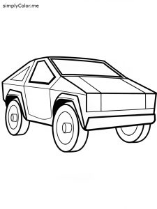 Cybertruck coloring page, bold and easy Cybertruck coloring page