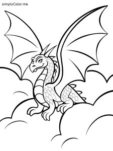 Dragon adult coloring page