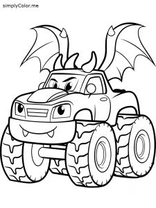 Dragonoid monster truck coloring page, bold and easy Dragonoid monster truck coloring page