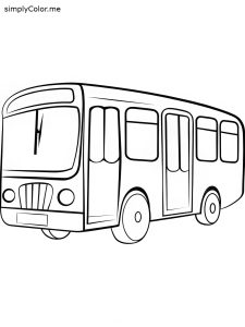 Easy bus coloring page, bold and easy Easy bus coloring page