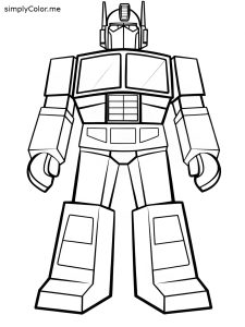 Easy optimus prime coloring page