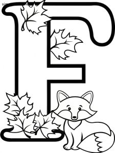 F is for fall coloring page, bold and easy F is for fall coloring page