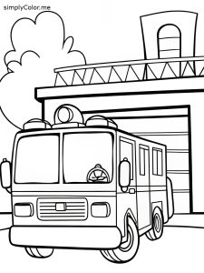 Fire truck coloring page printable