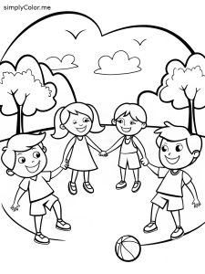 Friends color page, bold and easy Friends color page