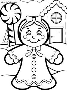 Gingerbread girl coloring page