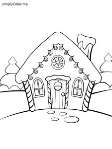 Gingerbread house coloring page bold and easy