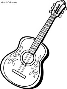 Guitar coloring page