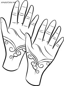Hands coloring page