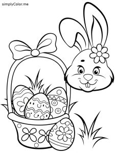 Happy easter coloring page