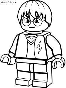 Harry potter lego coloring page, bold and easy Harry potter lego coloring page