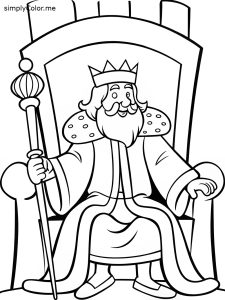 King coloring page, bold and easy King coloring page