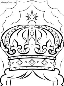 King crown coloring page, bold and easy King crown coloring page