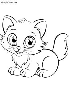Kitten coloring page printable Kitten coloring page printable