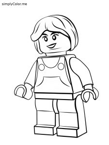 Lego figure coloring page, bold and easy Lego figure coloring page
