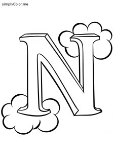 Letter n coloring page