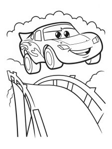 Lightning McQueen jumping over a broken bridge Lightning McQueen jumping over a broken bridge