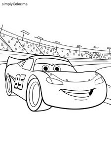 Lightning Mcqueen racing coloring page